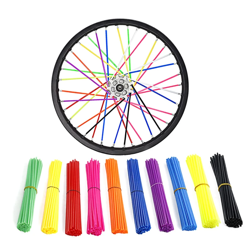 

72Pcs New Motorcycle Steel Wire Hub Universal Color Spoke Sleeve Pipe Cross-Country Motorcycle Wheel Rim Spoke Plastic Sleeve