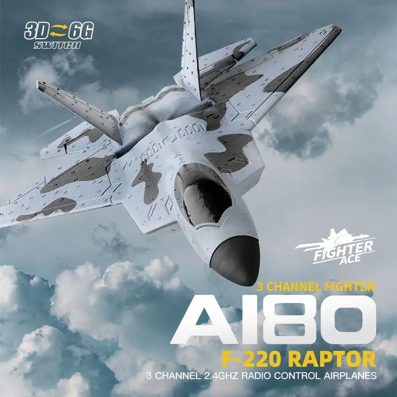

WLtoys A180 RC Airplane Brushless Remote Control Foam Plane 3 channel 3D/6G Mode RC Plane F22 Simulation Model Toys for Kids