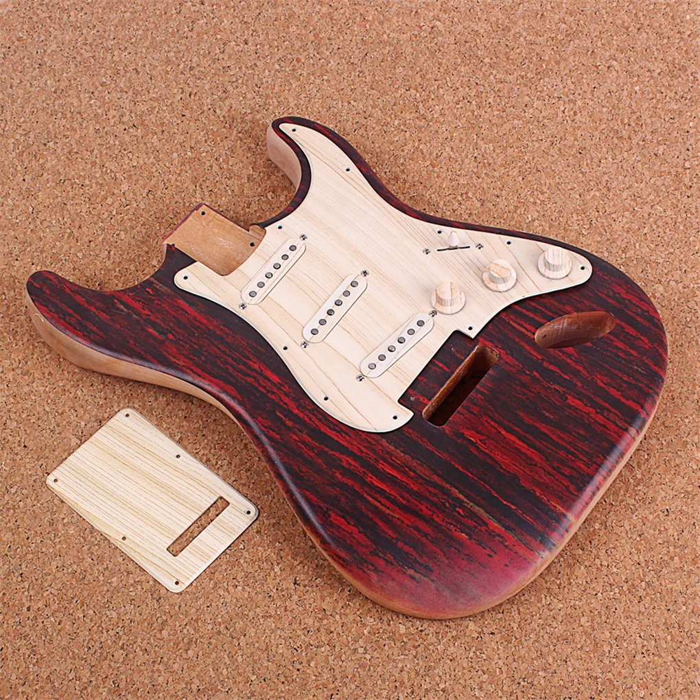 

Professional Handmade Pickguard Guard Cover Maple Wood Pickups Back Plate with Mounting Screws Strat Guitar Parts