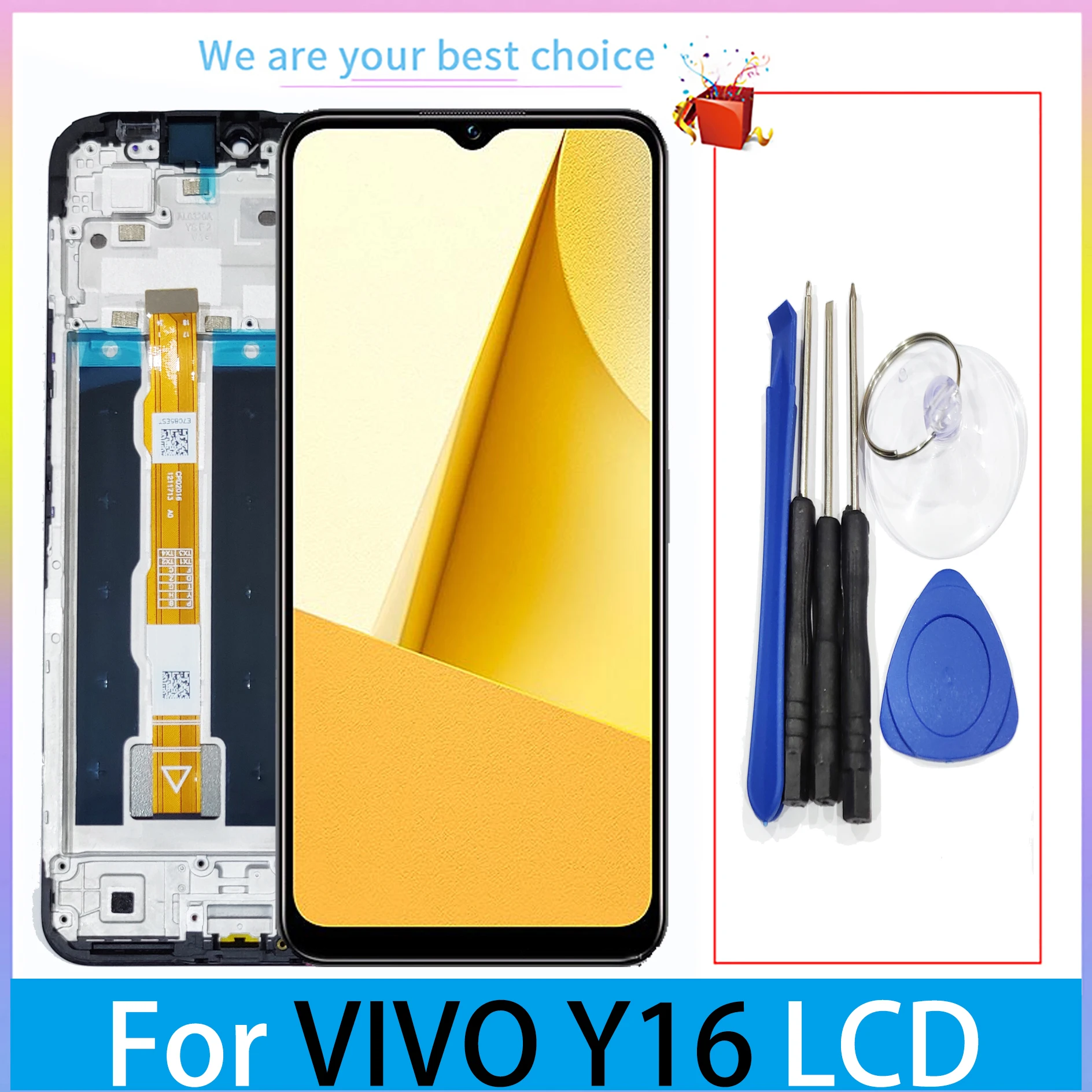 6 51 ''для Vivo Y16 ЖК-дисплей с рамкой сенсорный экран дигитайзер V2204 V2214
