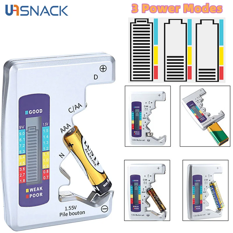 

Digital Battery Tester LCD Display C D N AA AAA 9V 1.5V Button Cell Battery Capacity Check Detector Capacitance Diagnostic Tool