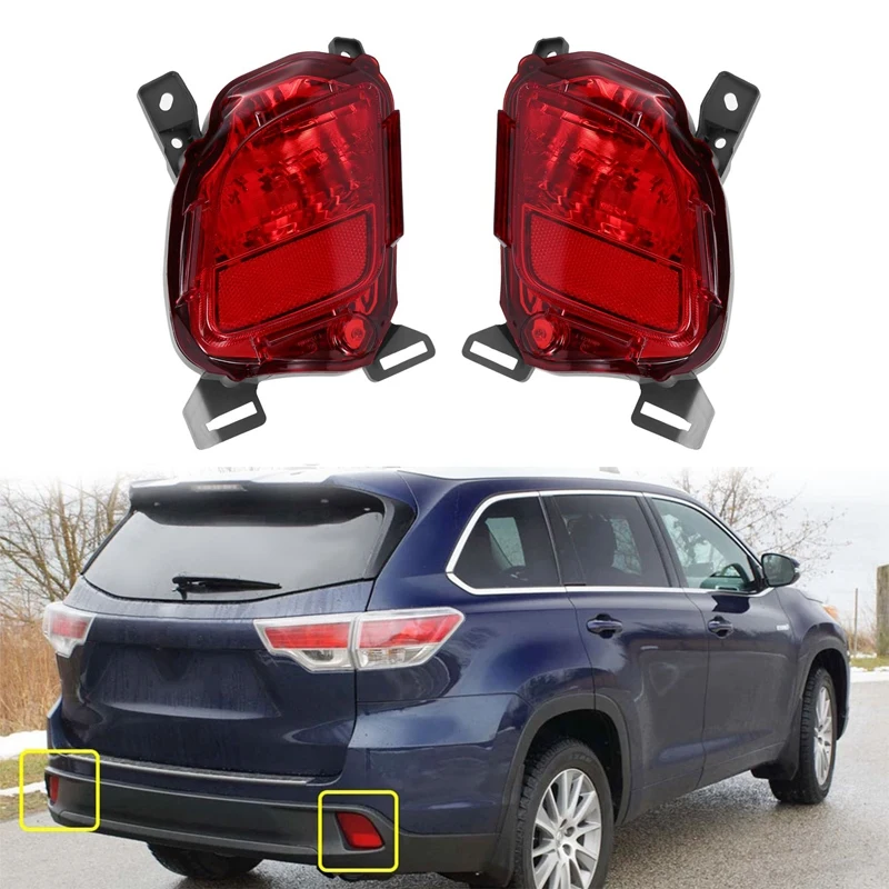 

Автомобильный задний бампер, противотуманный фонарь, предупреждающий отражатель для парковки, задний фонарь s для Toyota Highlander 2014 2015 2016