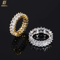gold plated 6 5mm cz tennis ring jewelry diamond baguette iced cubic zirconia classic rock rings