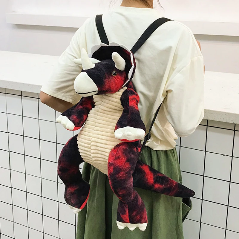Cute Cartoon Children Dianosaur Backpacks Kids Doll Plush SchoolBag 3D Dinosaur Baby Backpack for Boys Girls Animal Toy Bags