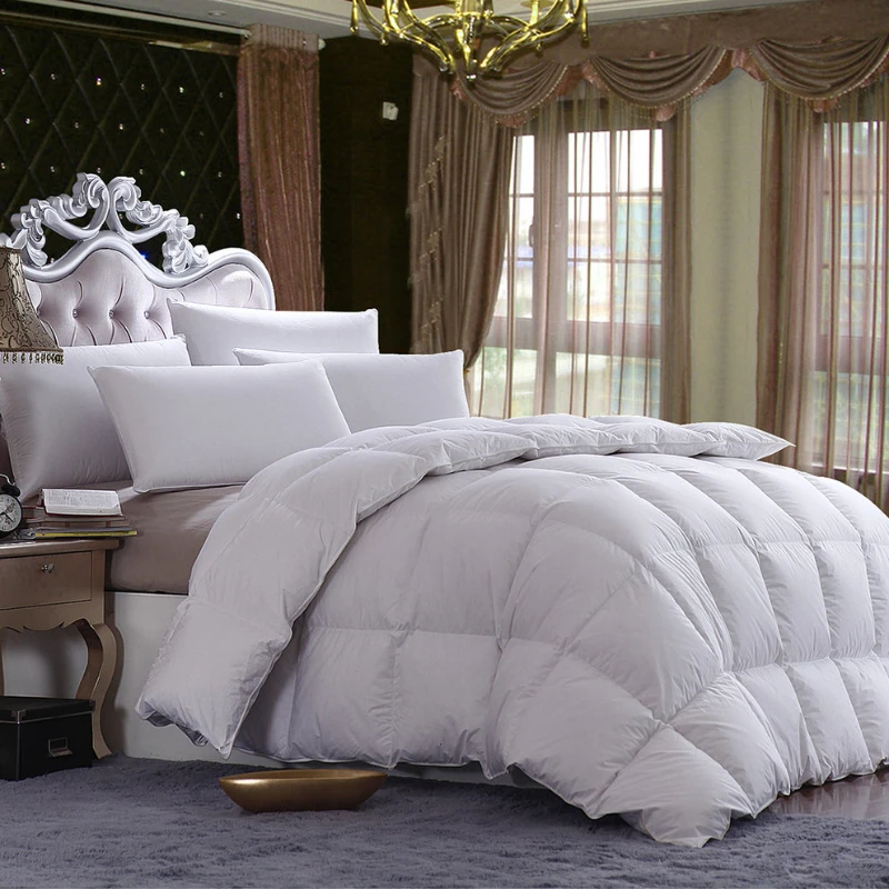 

220x260cm/86''x102'' Cotton Bedding Soft White Duvet 85% Duck Feather Quilt