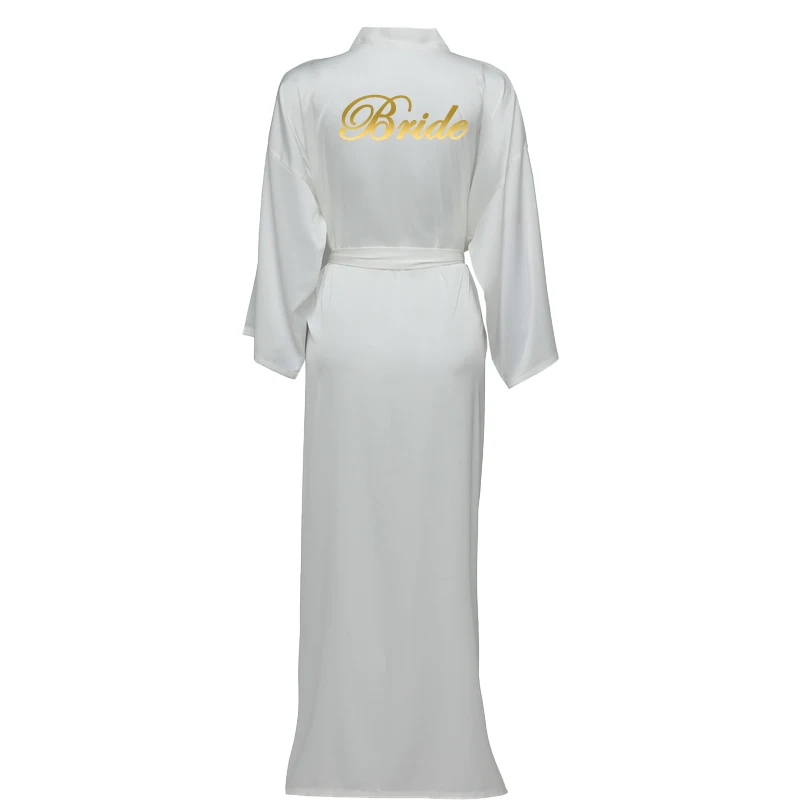 Silk Satin Long Robes Long Sleeve Dusty Green Custom Bridesmaid Robes Bride Robe Women Long Wedding Bathrobe and Homewear