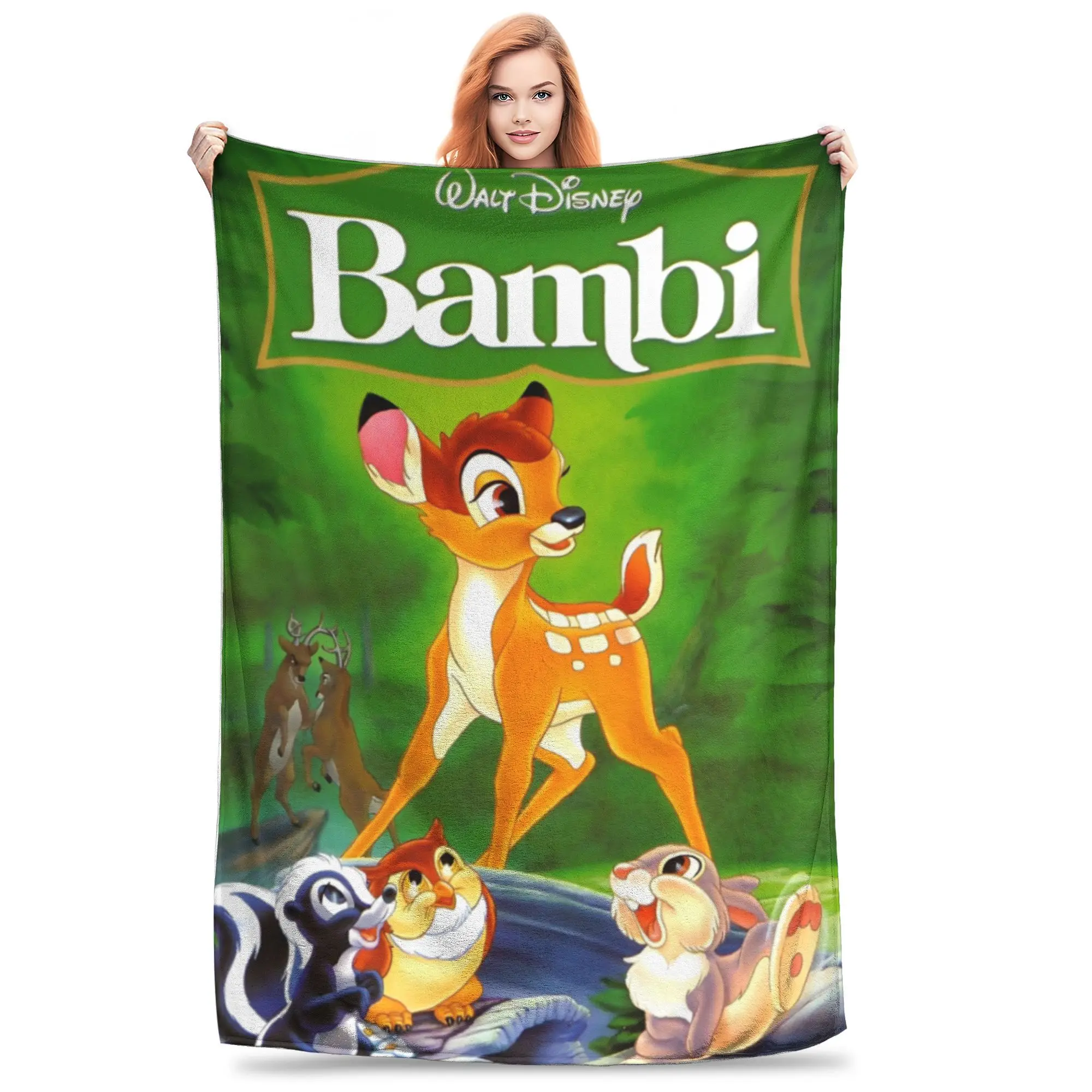 Бэмби олень кролик мультфильм аниме плюшевые одеяла милые модные пледы для дома