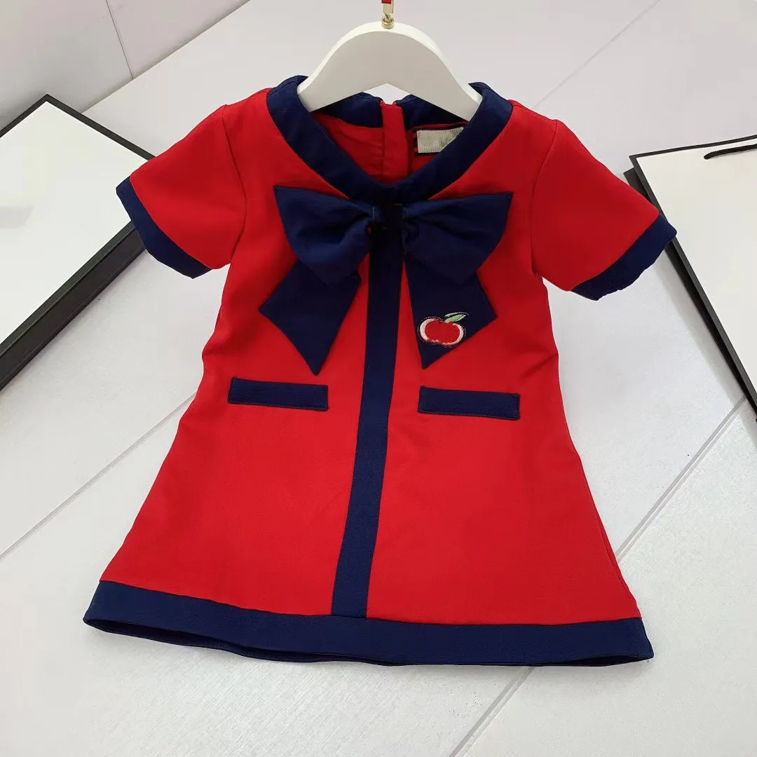 

2022 New Red with Blue Boutique Vestidos Causal style Girls Dress High-ended Princess Dresses for Girl Clothing