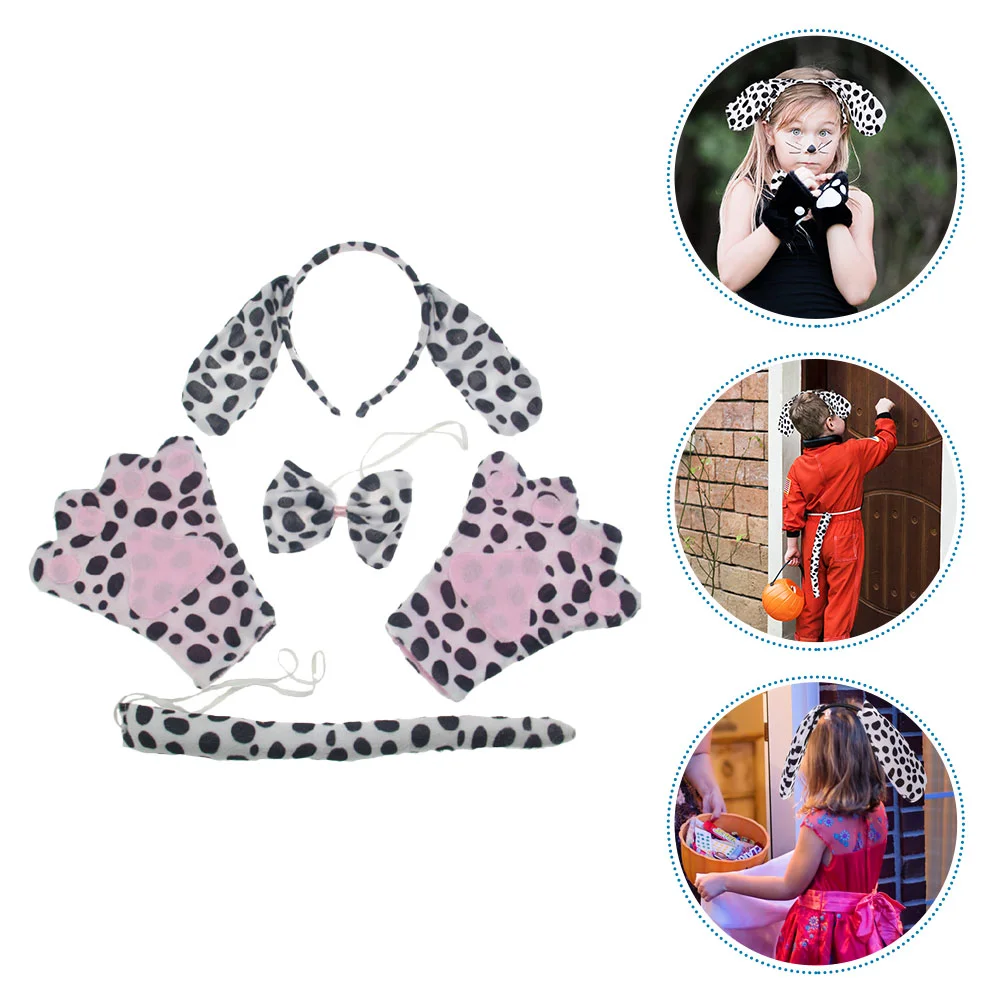 

1 set of Dog Costume Set Dog Ears Headbands Bow Tie Dog Tail Kit Supplies