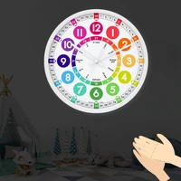 12 inch voice control wall clock with light smart digital timer silent unusual clocks living room kithcen home electronic decor