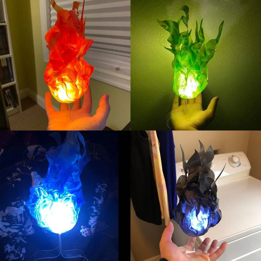 

LED Ghost Fire Halloween Anime Dress Up Glowing Palm Flame Horror Atmosphere Ghost Fire Lamp Floating Fireball Props Lamp Decor