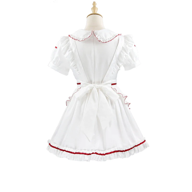 Loilta Nurse Maid Cosplay Costume Short Sleeve Sweet Cute Princess Ruffle White Dress Japanese French Outfit Drop Ship images - 6