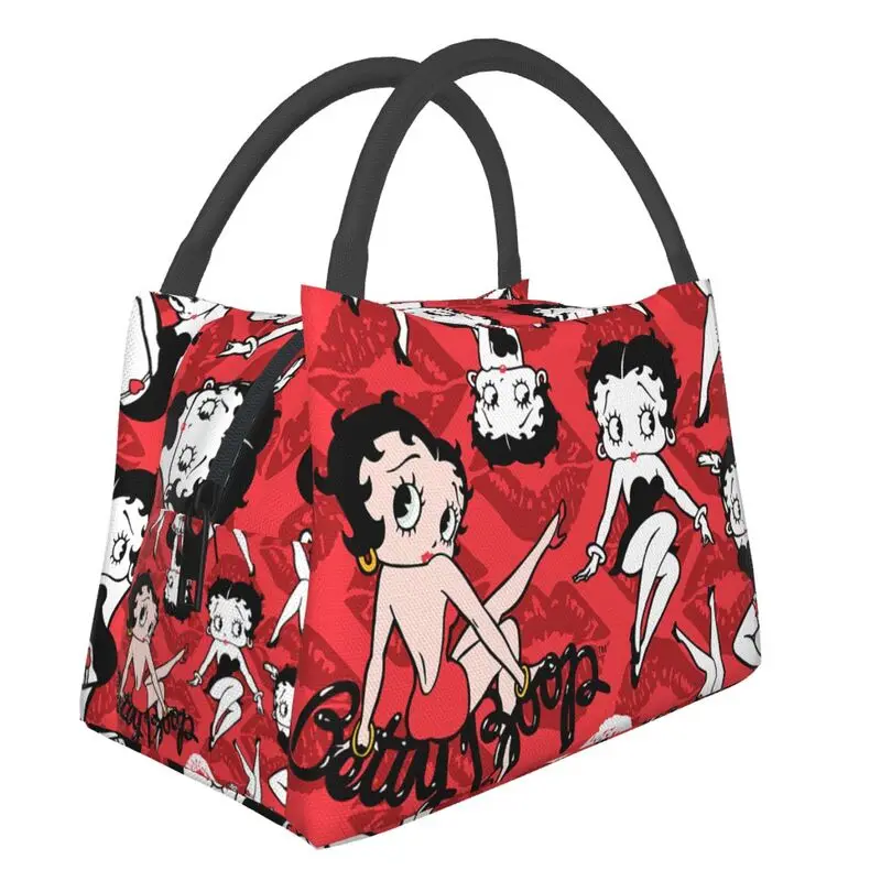 

Изолированная сумка-тоут Boop Bettys для ланча с коллажем для женщин, мультяшный комикс, портативный охладитель, термопищевой Ланч-бокс для рабо...