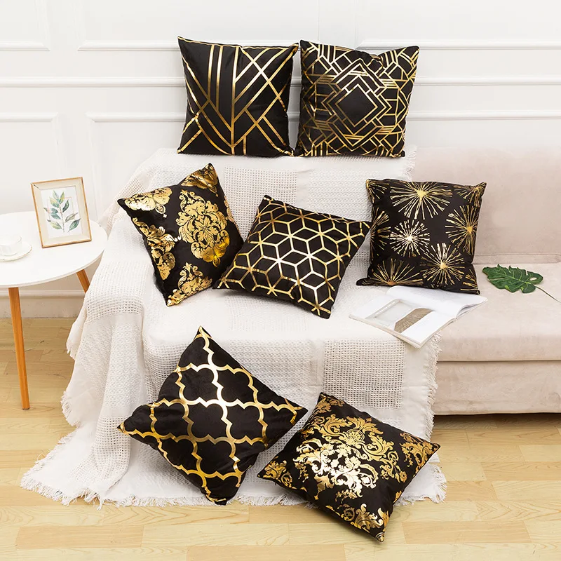 

European Classic Gilded Pillow Case Short Plush