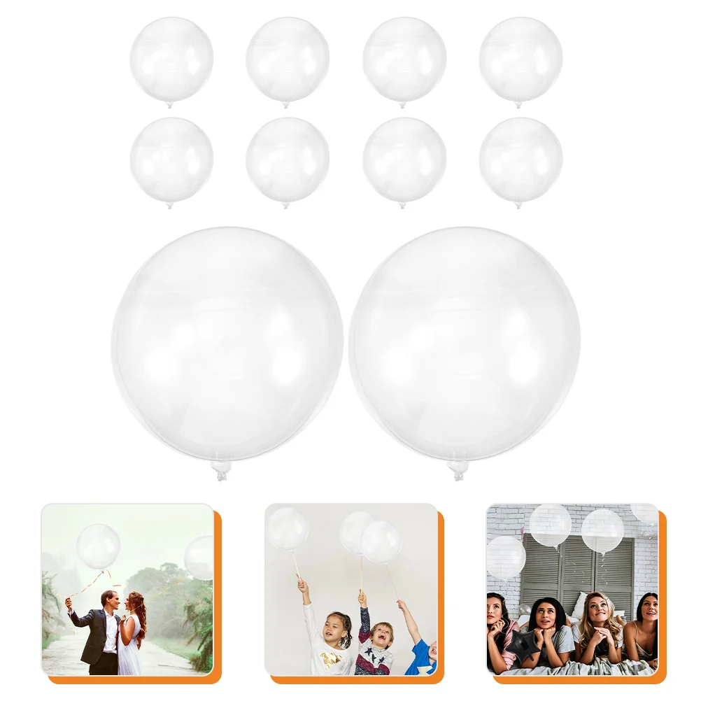 

10pcs Multi-purpose Portable Party Clear Balloons Birthday Balloon Decorative Balloons Birthday Supply