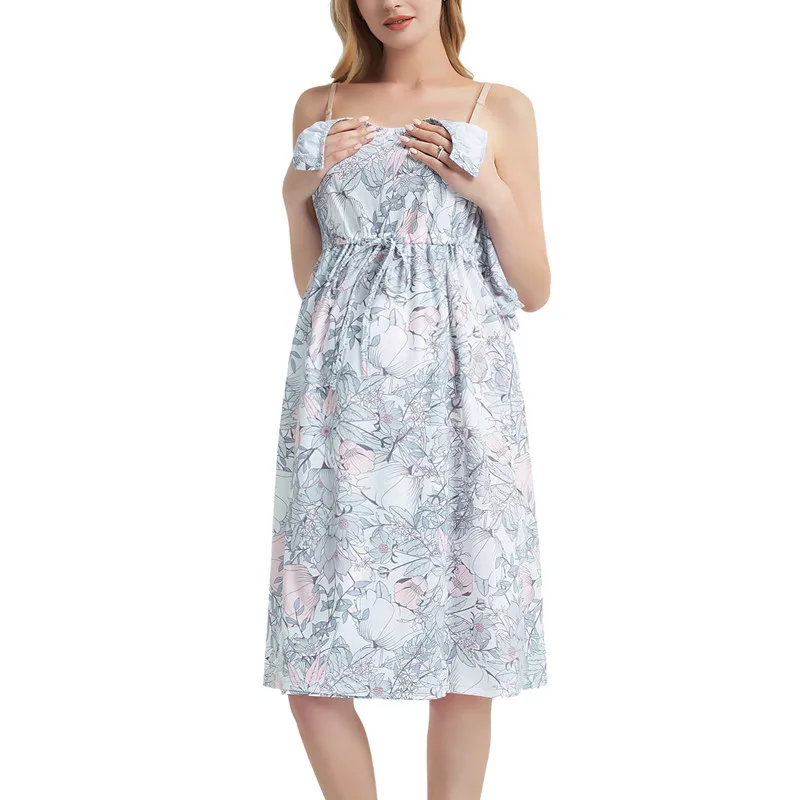 

Pregnant Maternity Pajamas 3 in 1 Delivery Labor Sleepwear Nightdress Nursing Dresses Clothes For Pregnancy Women