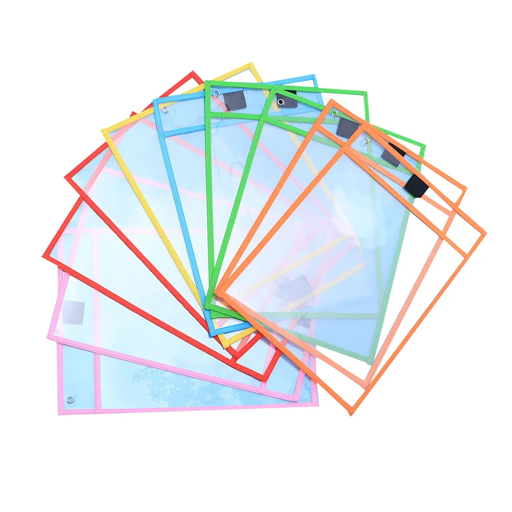 

8Pcs Office Supplies Reusable Sheet Protectors File Dry-Erase Sheets Sleeves for Office Study Home School