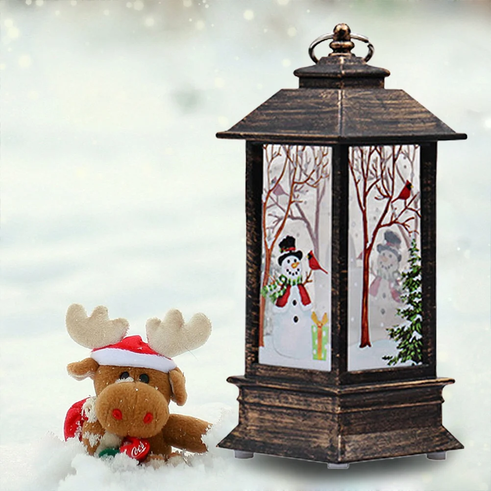 

Lantern Christmaslanterns Globe Snowindoor Led Powered Lighted Decorative Snowman Glittering Decor Hanging Decorations