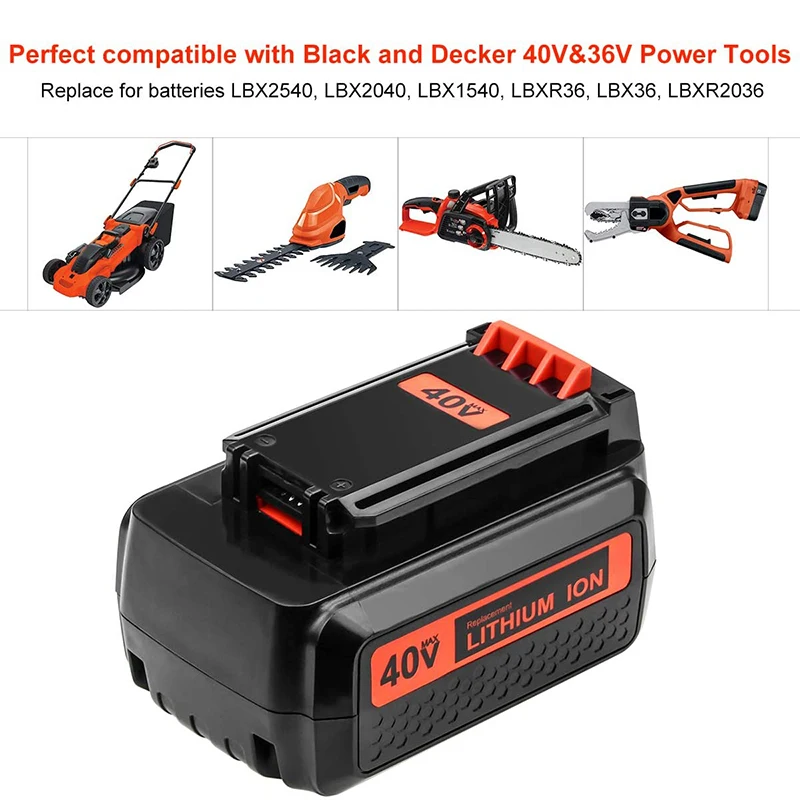 Фото LBX2040 для Black and Decker 40 В/36 В 3000 мАч литий-ионная аккумуляторная батарея для электроинструмента LBXR36 BL2036 LBX2040 LST136, LST420, LST220 №5