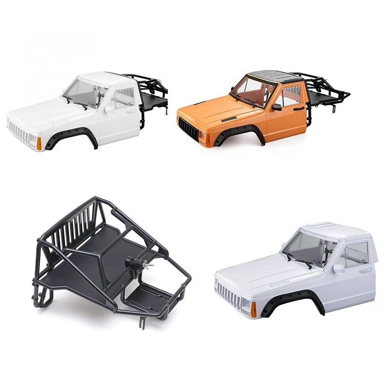 

RC Car Body Cab & Back-Half Cage For 1/10 RC Crawler Traxxas TRX4 Cherokee Axial SCX10 90046 Redcat GEN 8 Scout II