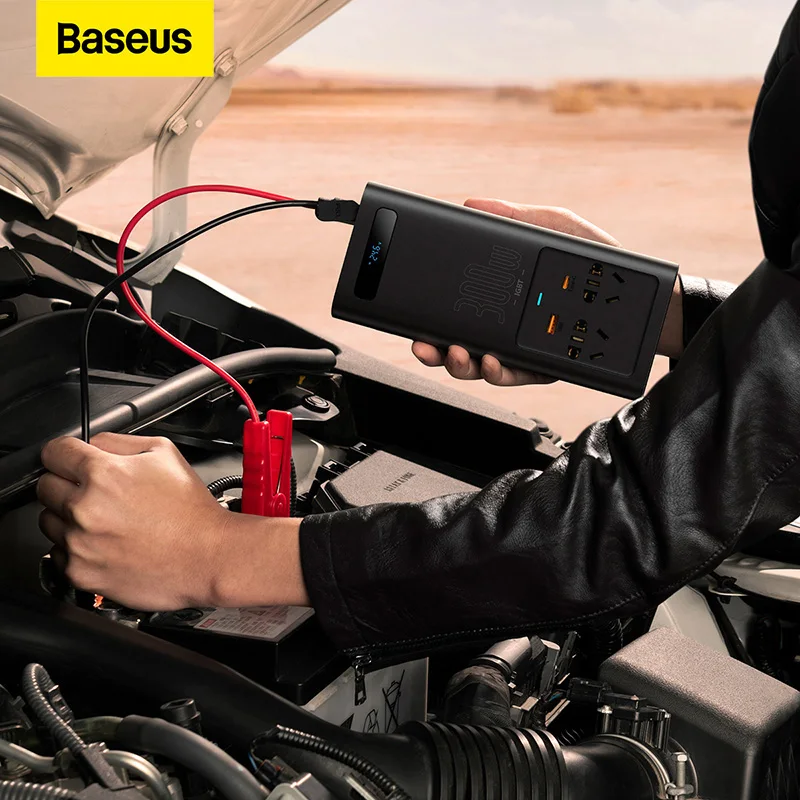

Baseus 24V Car Truck Inverter 220V 300W 24V DC to 220V AC Adapter USB Type C Fast Charger (Not For 12V Car))