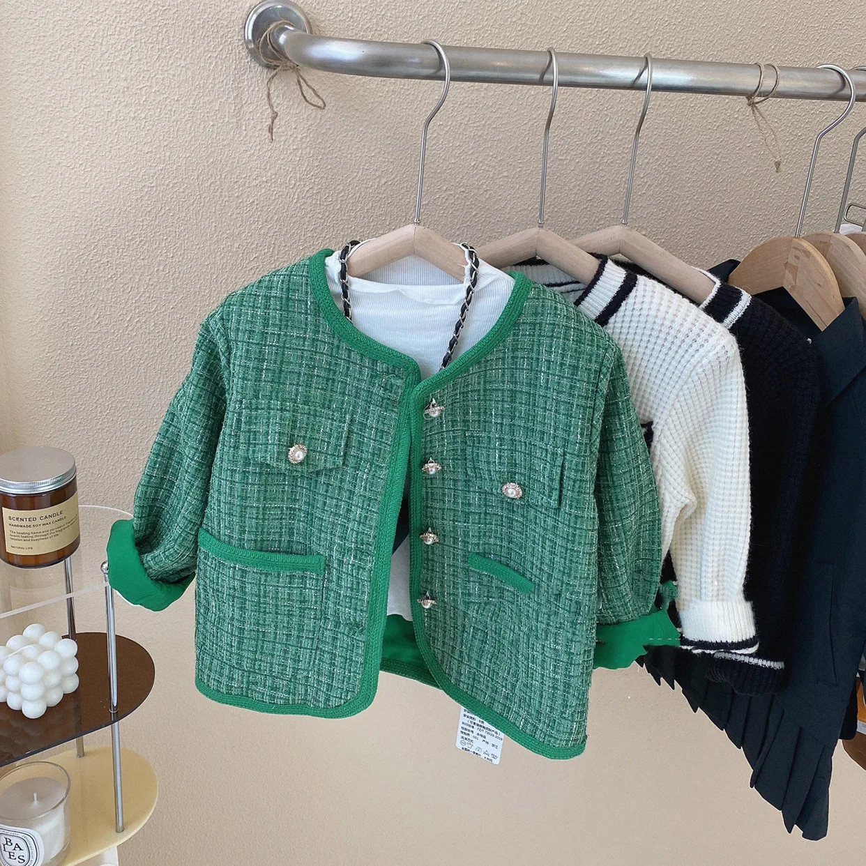 

Однобортная клетчатая куртка и пальто для маленьких девочек, 2 цвета, детский сетчатый кардиган и верхняя одежда, детская одежда