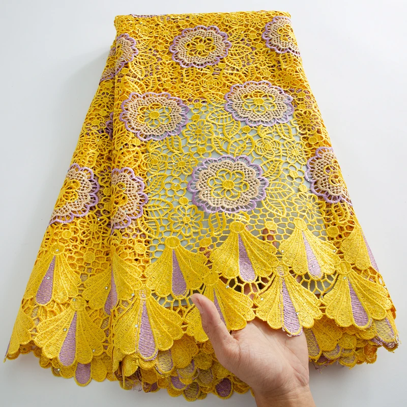 Французская Водорастворимая Кружевная Ткань В Африканском Стиле С Вышивкой