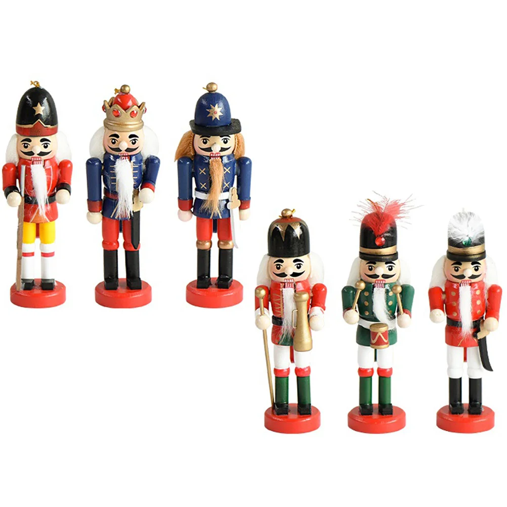 

Nutcracker Christmaswooden Ornaments Tree Pendants Nutcrackers Decor Wood Hanging Soldier Figures Pendant Party
