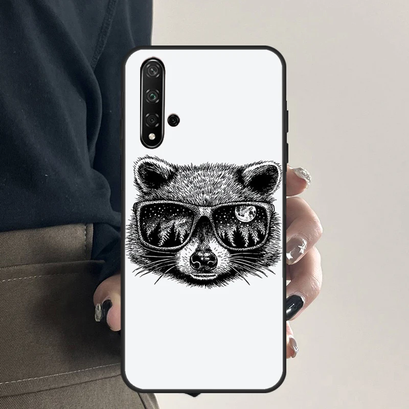 Чехол с изображением енота для Huawei Nova 12i 11i 8i 12s 9 10 SE Y91 Y90 Y60 Y70 Y72 Y61 P20 P40 P30 Lite P60 Pro