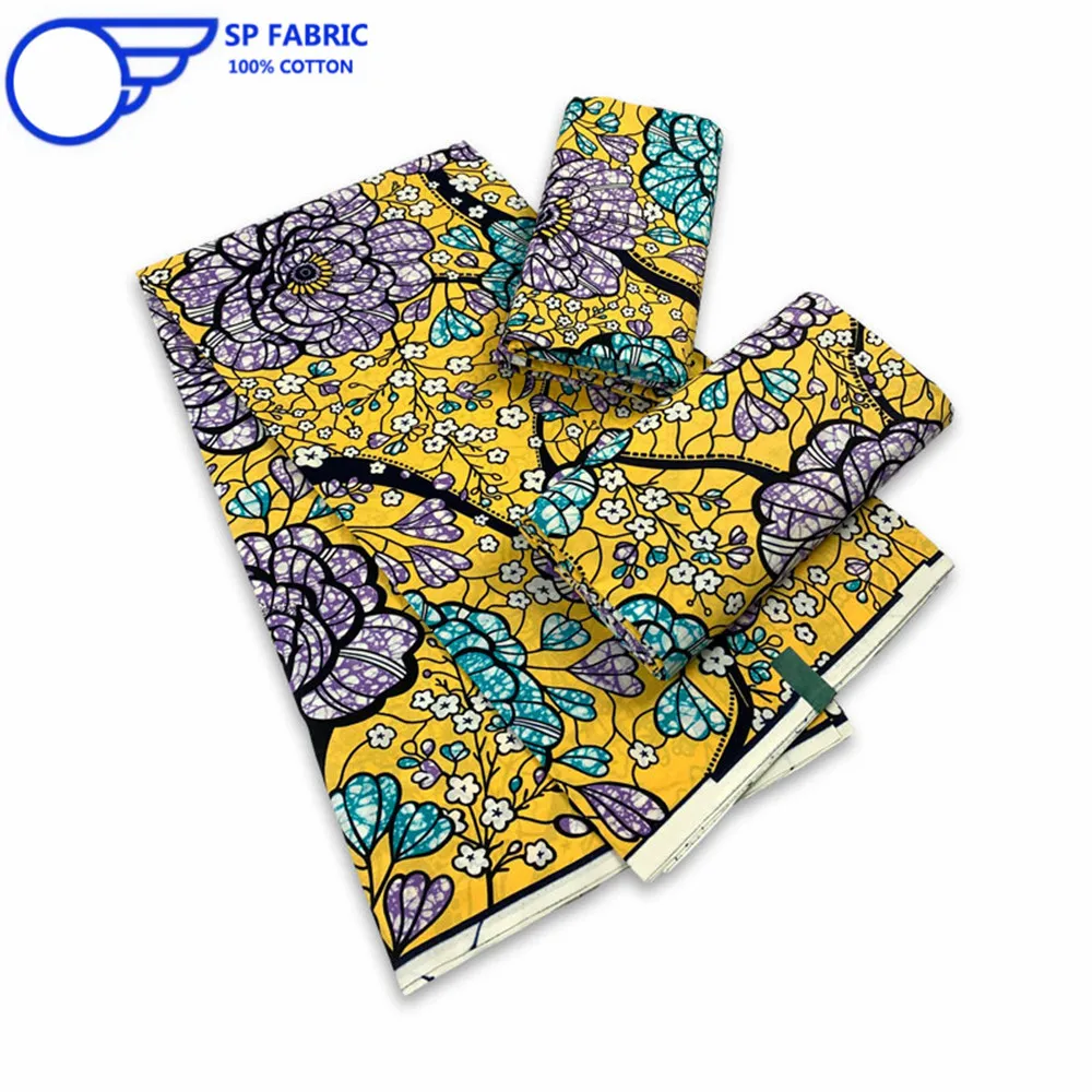 

Lastest Genuine Super African Fabric Wax Ankara Fabric Hollandais 100%Original Ankara Block Print Africa Dress 6 yards VL-155