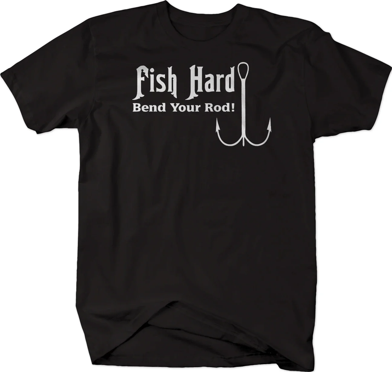 Рыба твердая изгиба вашу удочку! Подарочная футболка с крючком Lure Fisherman Angler.
