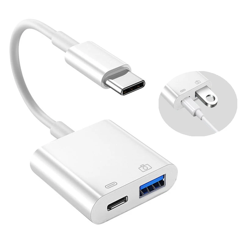 

2 In 1 Type C OTG Adapter For Mobile Phones PC Laptops Camera Device Type C To USB3.0/USB C Fast Charging Cable Converters