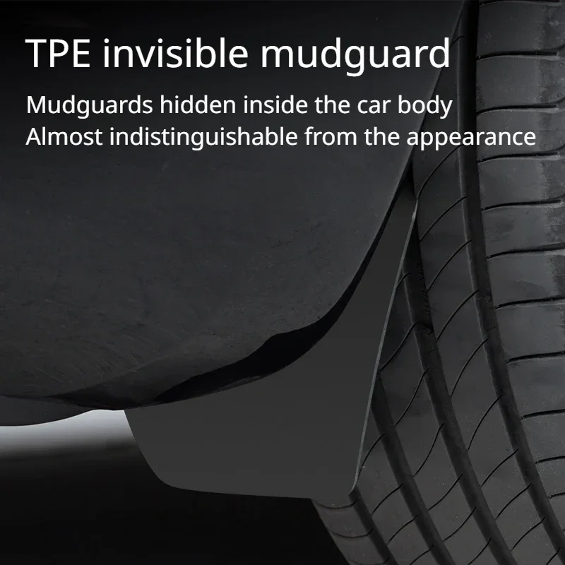 Брызговики Tesla 2024 New Model 3 Highland невидимые для колес ТПЭ грязевые крылья аксессуары
