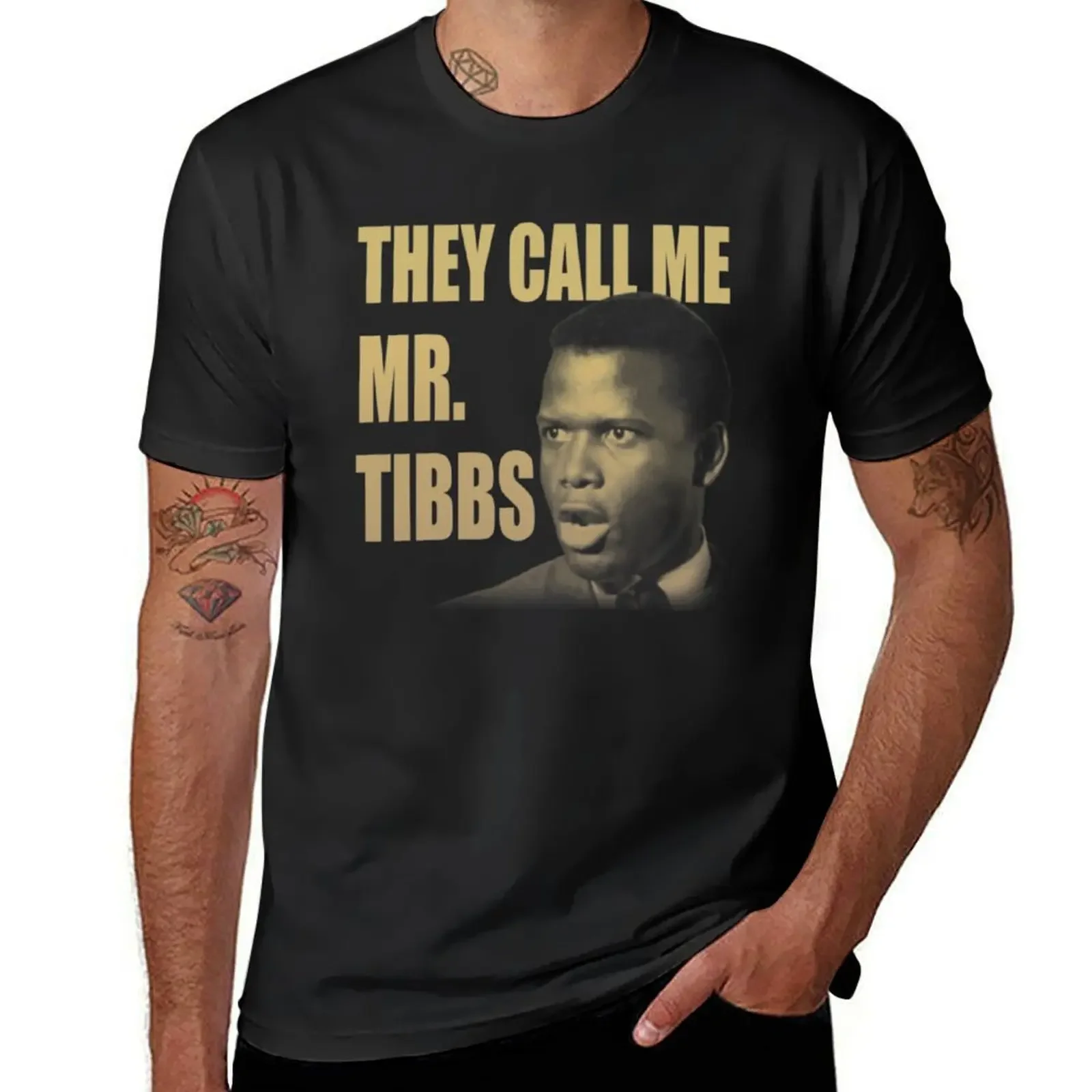 Футболка с надписью They Call Me Mr Tibbs Винтажные Футболки графическим принтом