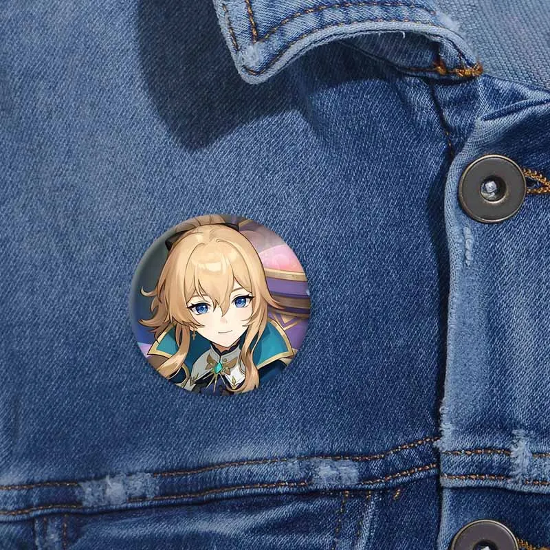 Фото Genshin Impact Pins Поп-игра Фигурка Kaeya Kaveh Itto Kirara Cyno Wanderer Mika Razor Xiao Значок Круглые броши для рюкзака Обувь №2