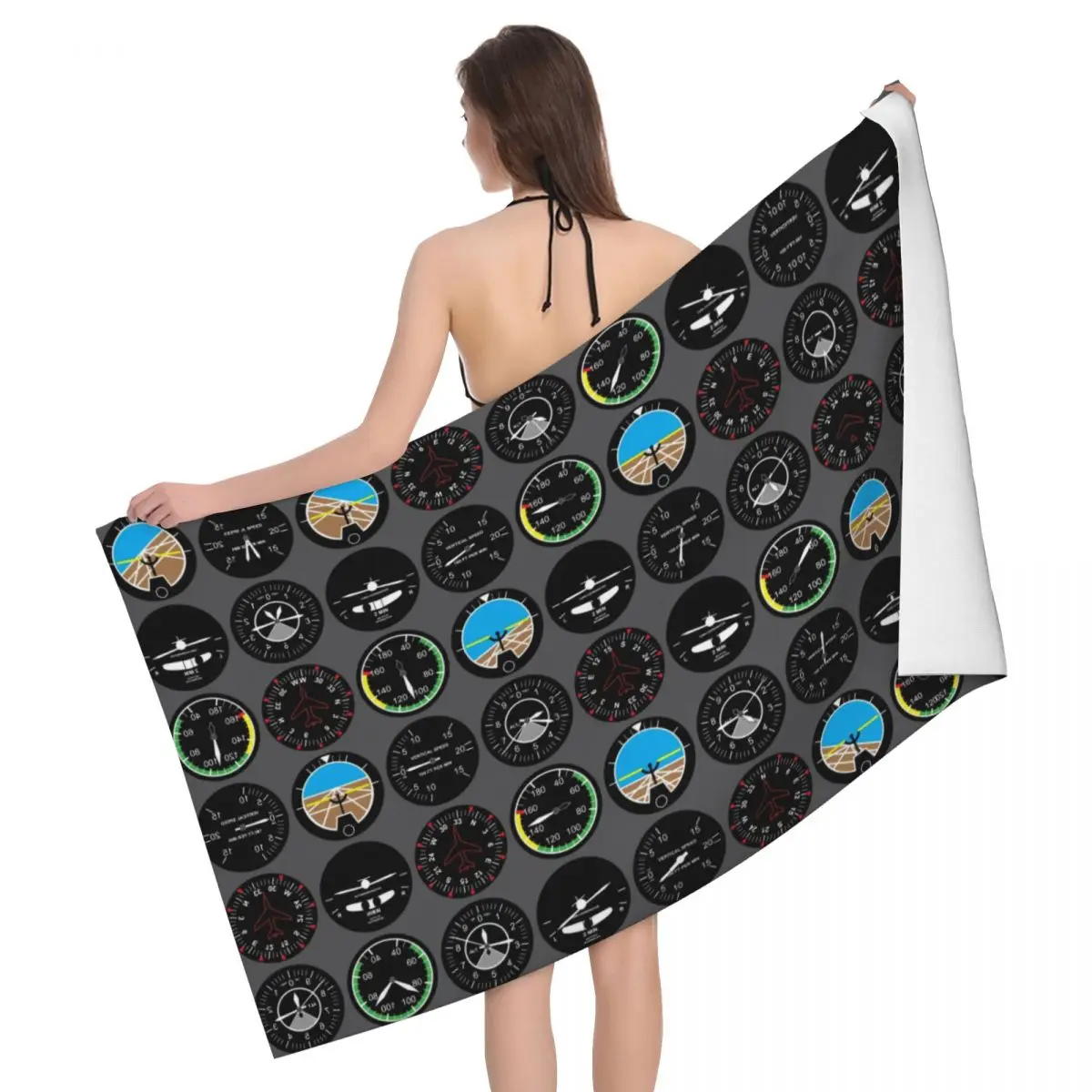 

Aviation Airplane Flight Instruments Super Soft Microfiber Bath Beach Towel Aircraft Pilot Aviator Plane Bathroom Pool Towels