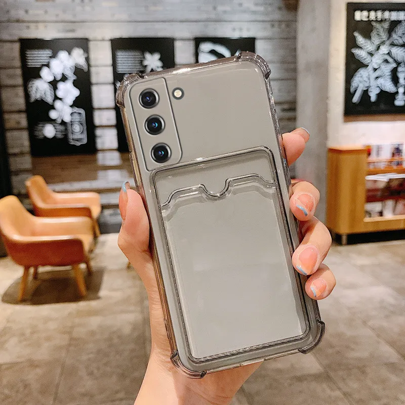 

Transparent Soft Case for Samsung Galaxy S22 Ultra S21 S20 FE S10 S9 Plus S10E Samsung Note 20 10 Lite 9 with Card Wallet Cover