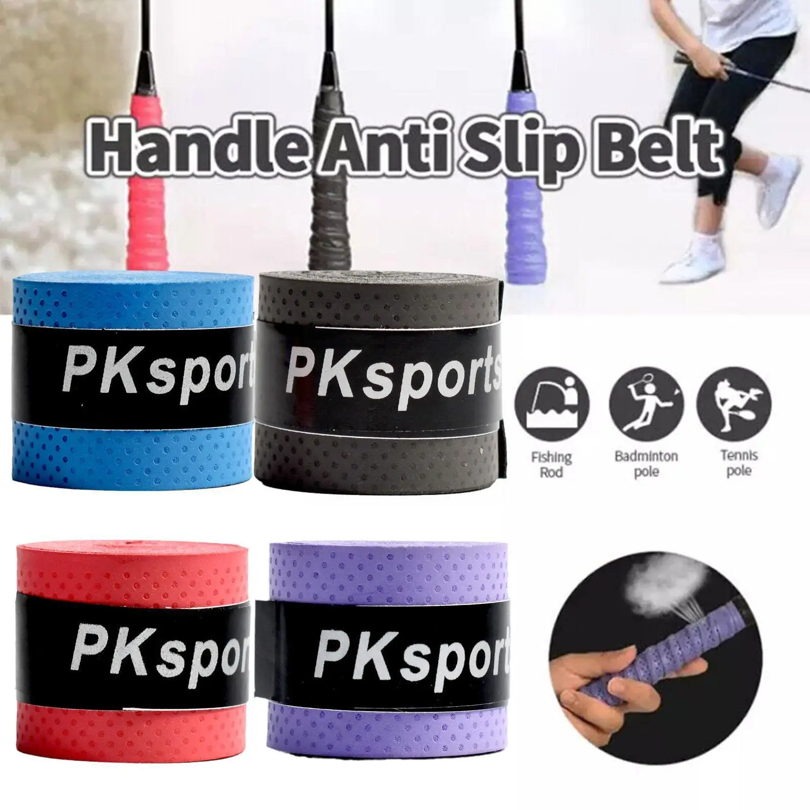 

Anti-slip Sport Fishing Rods Over Grip Sweat Band Tennis Rods Tape Racket Tenis Overgrip Fishing Grip Single Padel M6w1