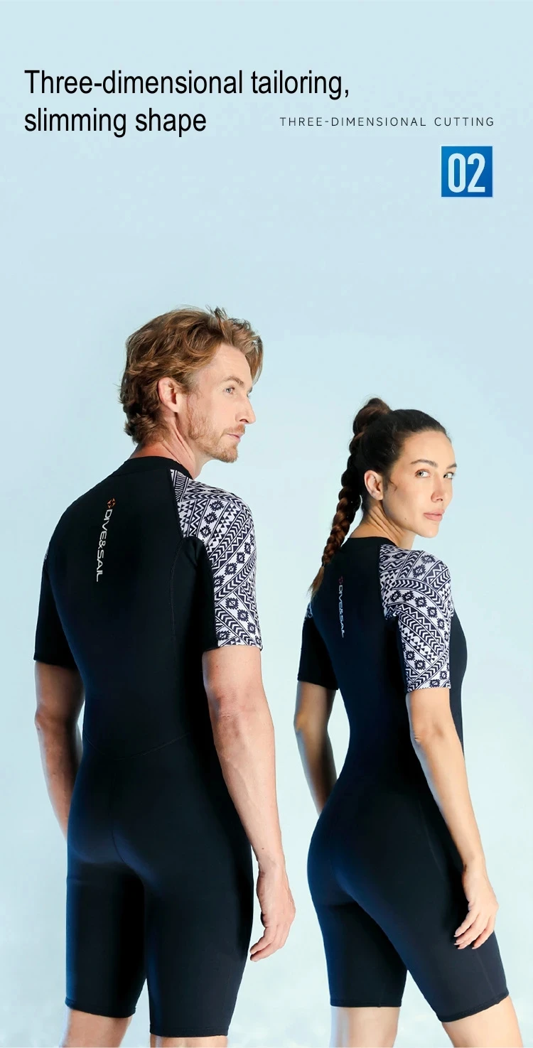 Костюм для плавания с коротким рукавом мужчин и женщин теплый гидрокостюм