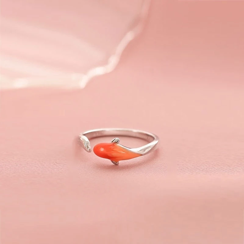 Кольца в форме рыбы Kois маленькие открытые модные кольца регулируемые унисекс