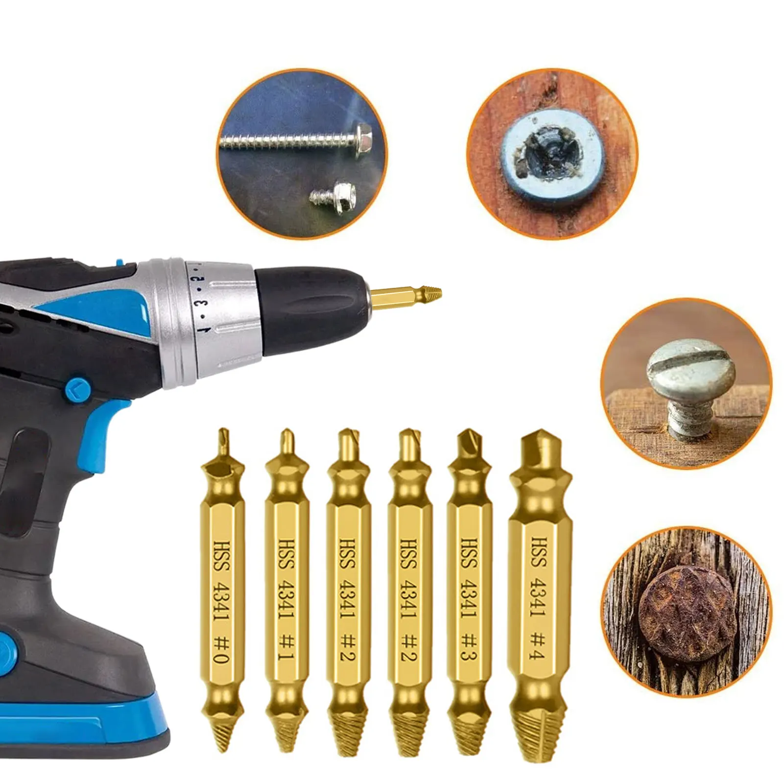 

5/6 шт., набор экстракторов поврежденных винтов