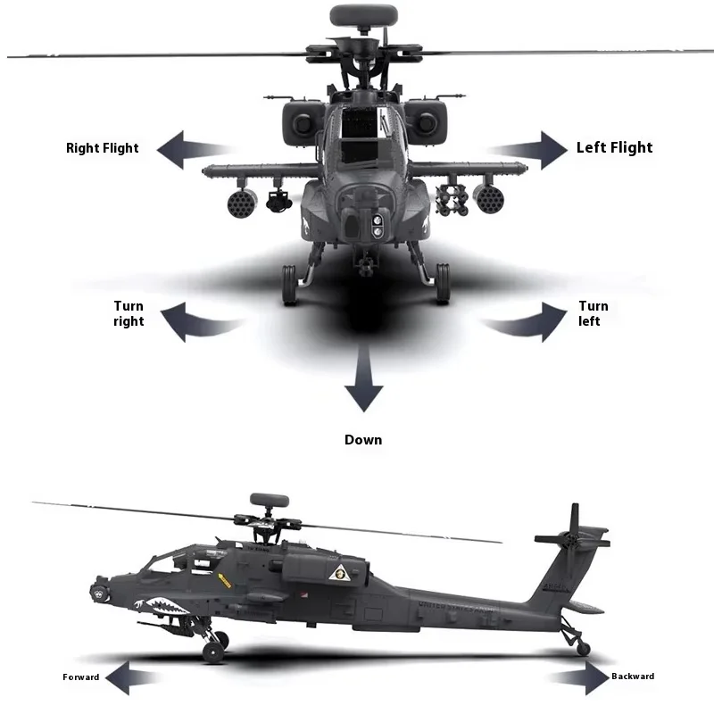 Фото Новый Yuxiang Apache F11s, вооруженный вертолет с дистанционным управлением, GPS-навигационная модель, 3d перевернутая имитация дрона, игрушка Rhsky №2