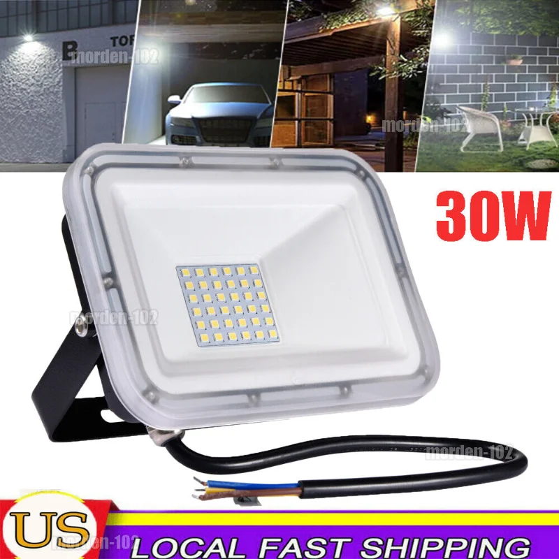 

[Flash Deal]30W LED Flood Light Outdoor Spotlight Garden Yard Security Wall Lamp Cool White[US Stock]