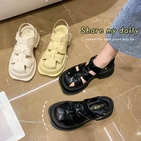 Closed Toe Sandals Comfort Shoes for Women Clogs Wedge Med Suit Female Beige 2022 Summer Platform New Medium Gladiator Black Gir