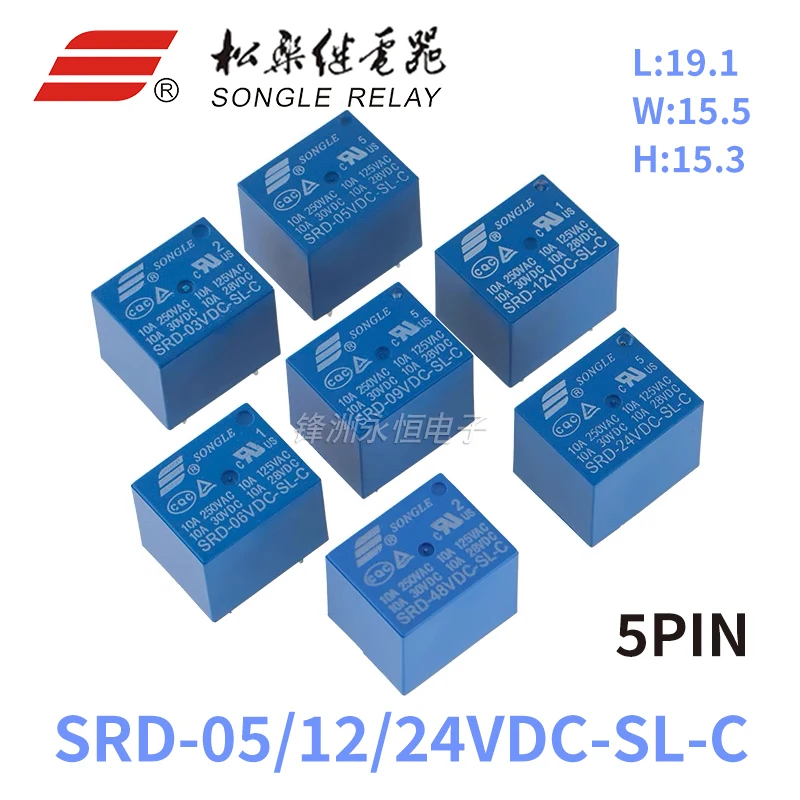 

Новое реле SRD-05VDC-SL-C SRD-12VDC-SL-C SRD-24VDC-SL-C SRD 12VDC SL C 10A 250VAC 5PIN 3V 5V 9V 12V 24V 48V Реле мощности