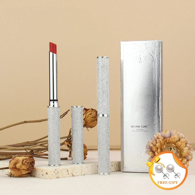 Маленькая тонкая губная помада бархатная матовая стойкая для женщин красота