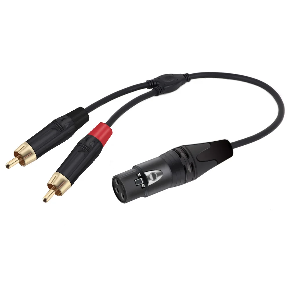 Фото Небалансированный 3-контактный XLR «папа/гнездо» на двойной разветвитель RCA Y, микрофонный аудиоудлинительный кабель, адаптер для усилителя, микшера, системы домашнего кинотеатра №4