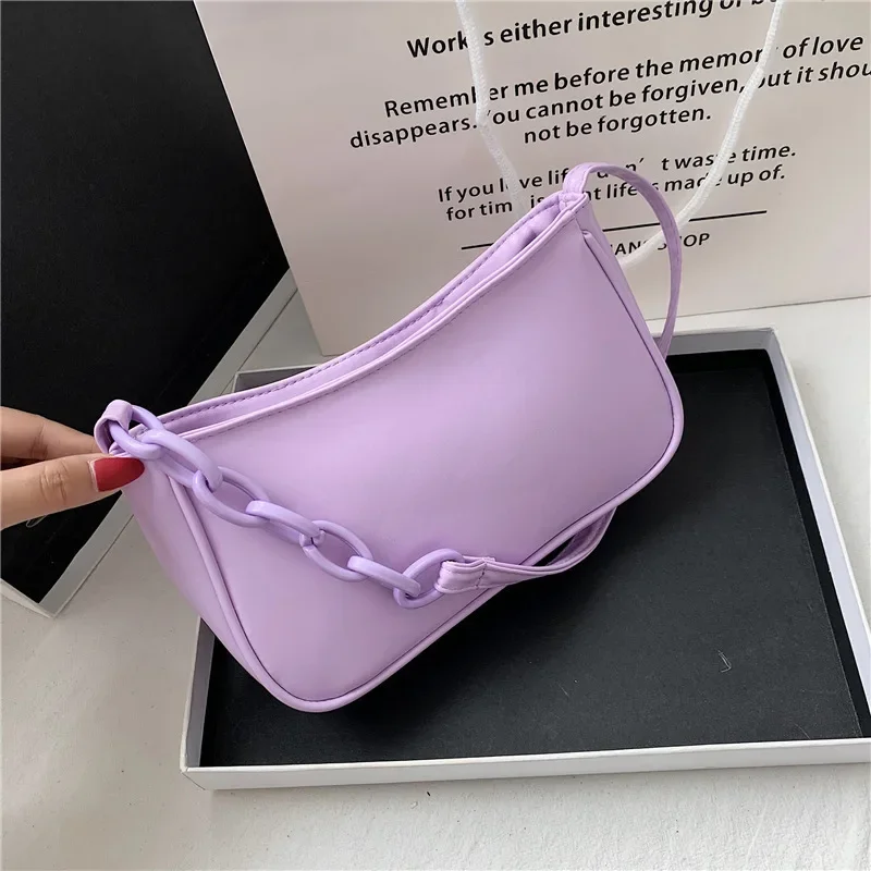 

Female Leather Solid Color Chain Handbag Retro Casual Women Totes Shoulder Bags Fashion Shopping Bag сумка женская тренд