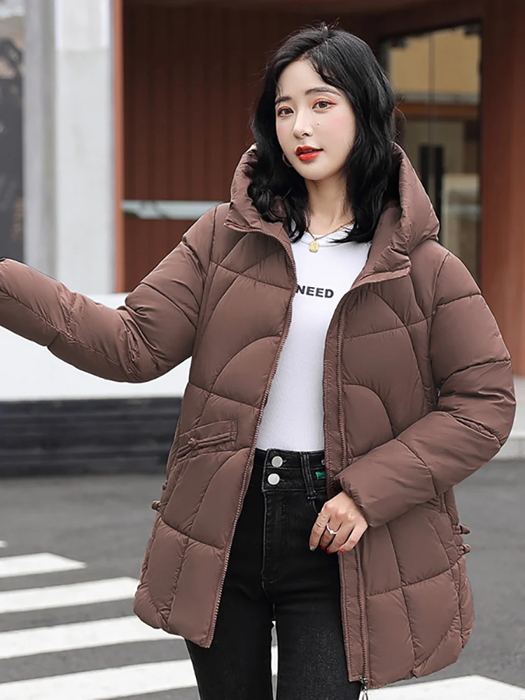 AOSSVIAO 2023 New Women Winter Jacket Long Warm Parkas Female Thicken Coat Cotton Padded Parka Jacket Hooded Outwear