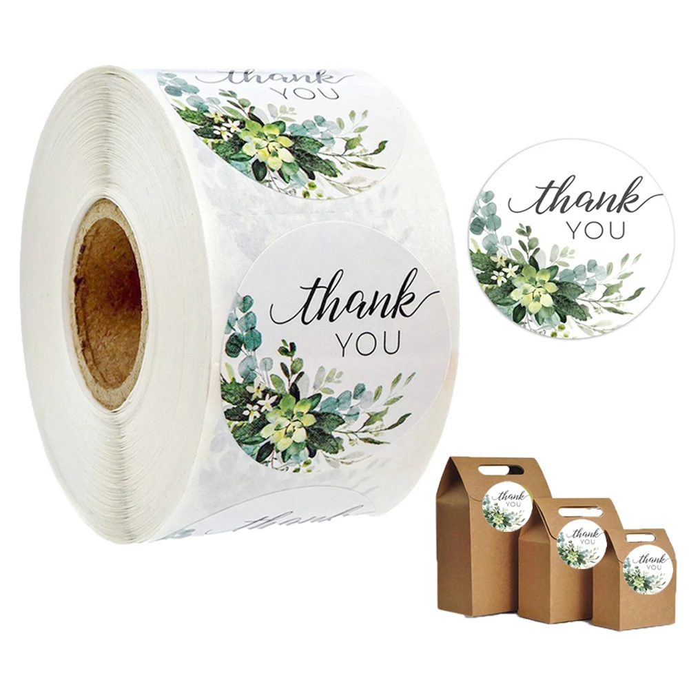 

500 шт., наклейки из фольги «Thank You»